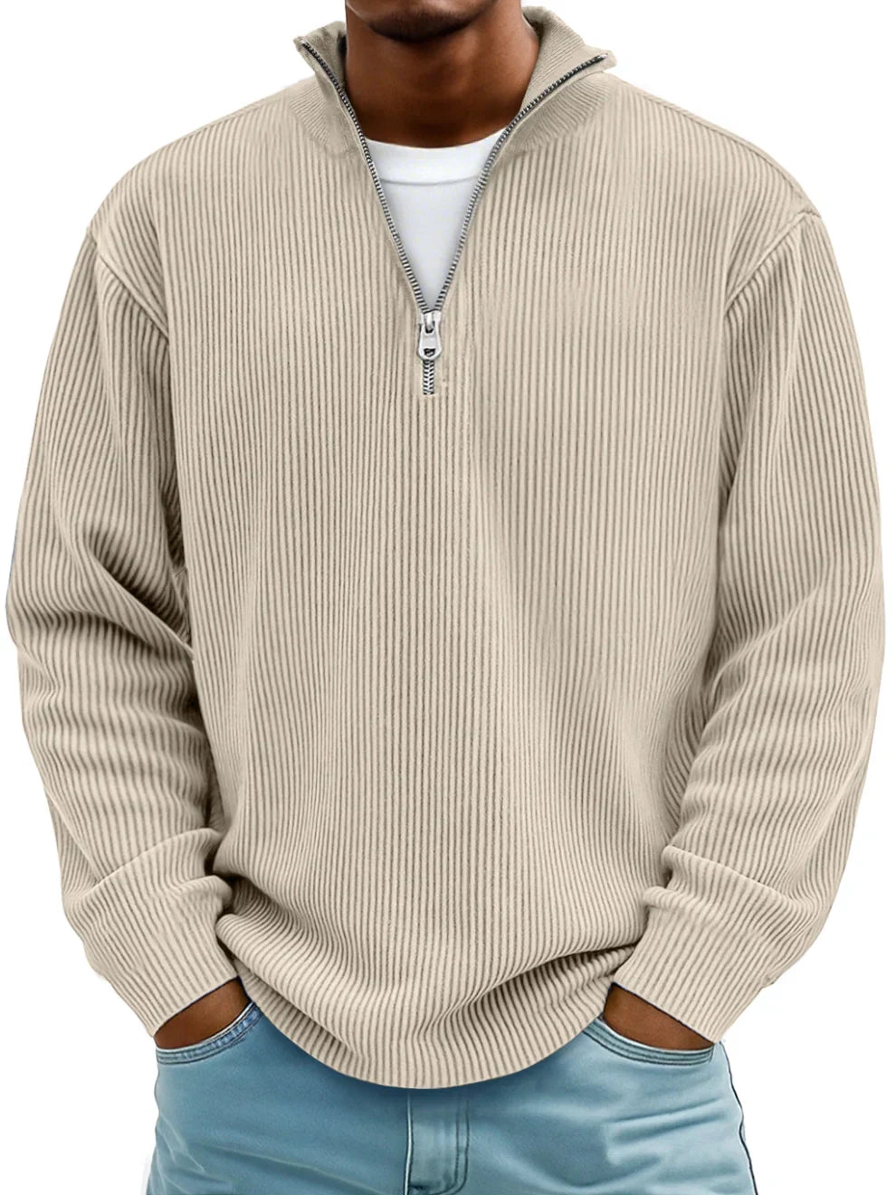 Diego | Moderner Half-Zip Strickpullover