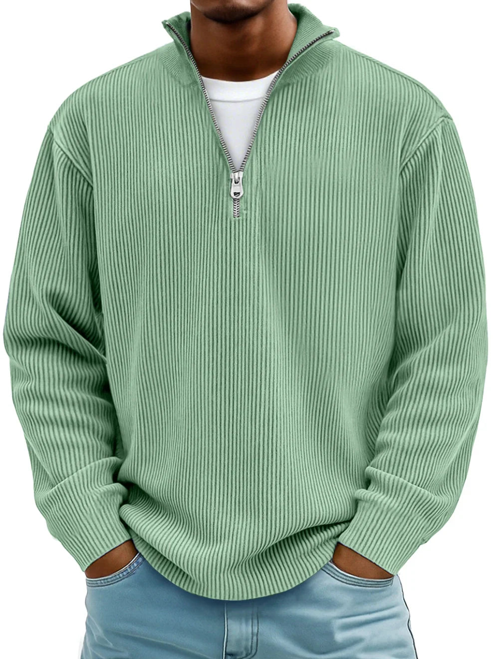 Diego | Moderner Half-Zip Strickpullover
