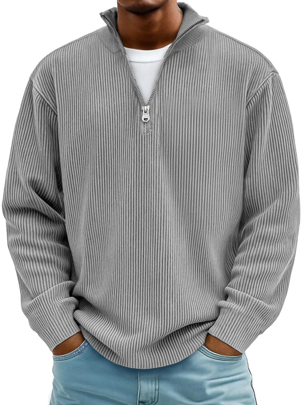 Diego | Moderner Half-Zip Strickpullover