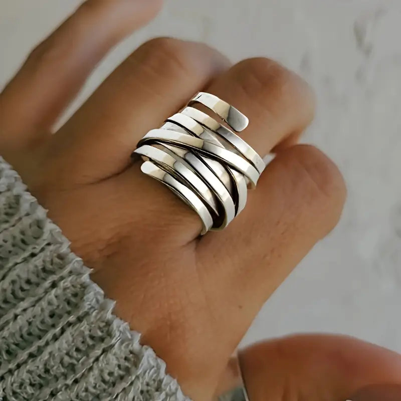 Bliss - Dicker Vintage-Silberring 