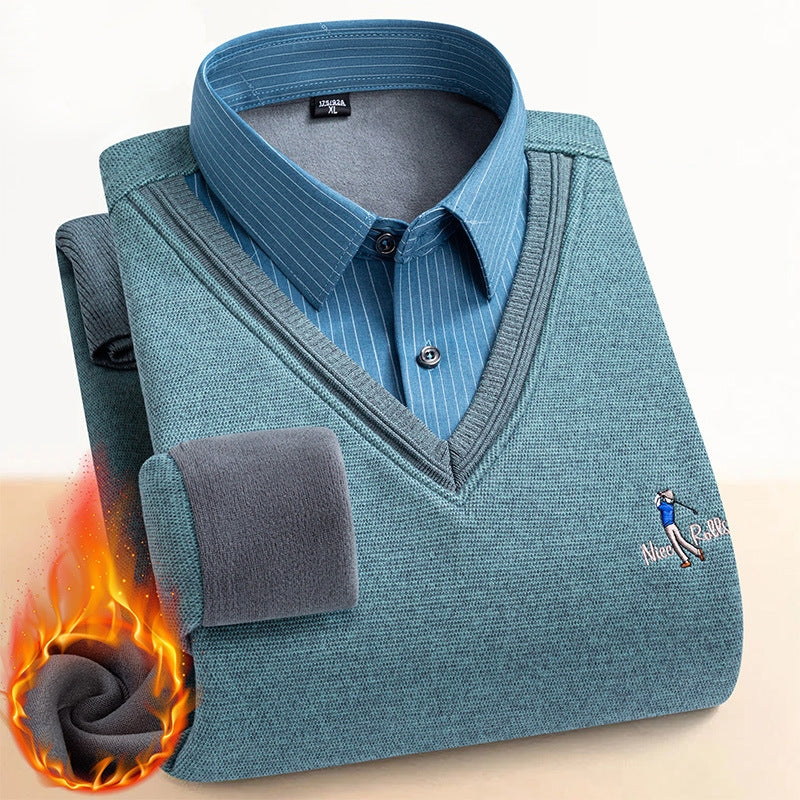 Herren-Thermopullover mit doppeltem Fleecefutter 