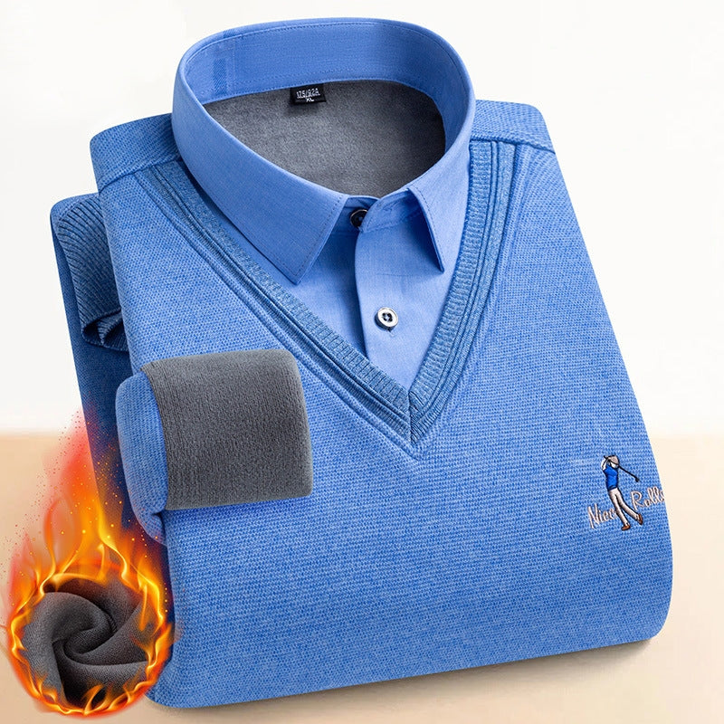 Herren-Thermopullover mit doppeltem Fleecefutter 
