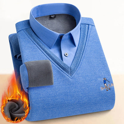 Herren-Thermopullover mit doppeltem Fleecefutter 