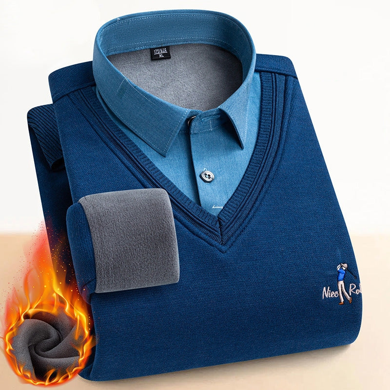 Herren-Thermopullover mit doppeltem Fleecefutter 
