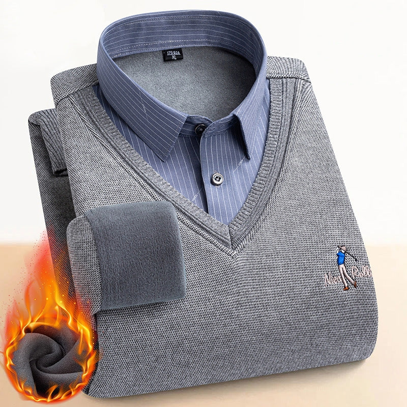Herren-Thermopullover mit doppeltem Fleecefutter 
