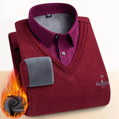 Herren-Thermopullover mit doppeltem Fleecefutter 