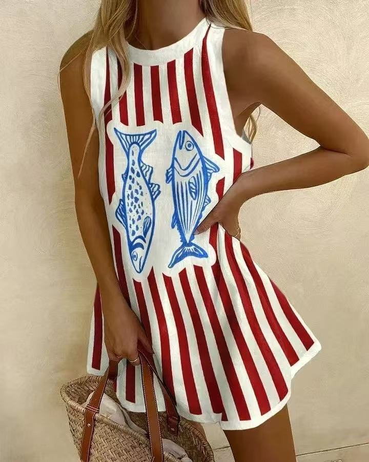 Mini-robe à imprimé poisson