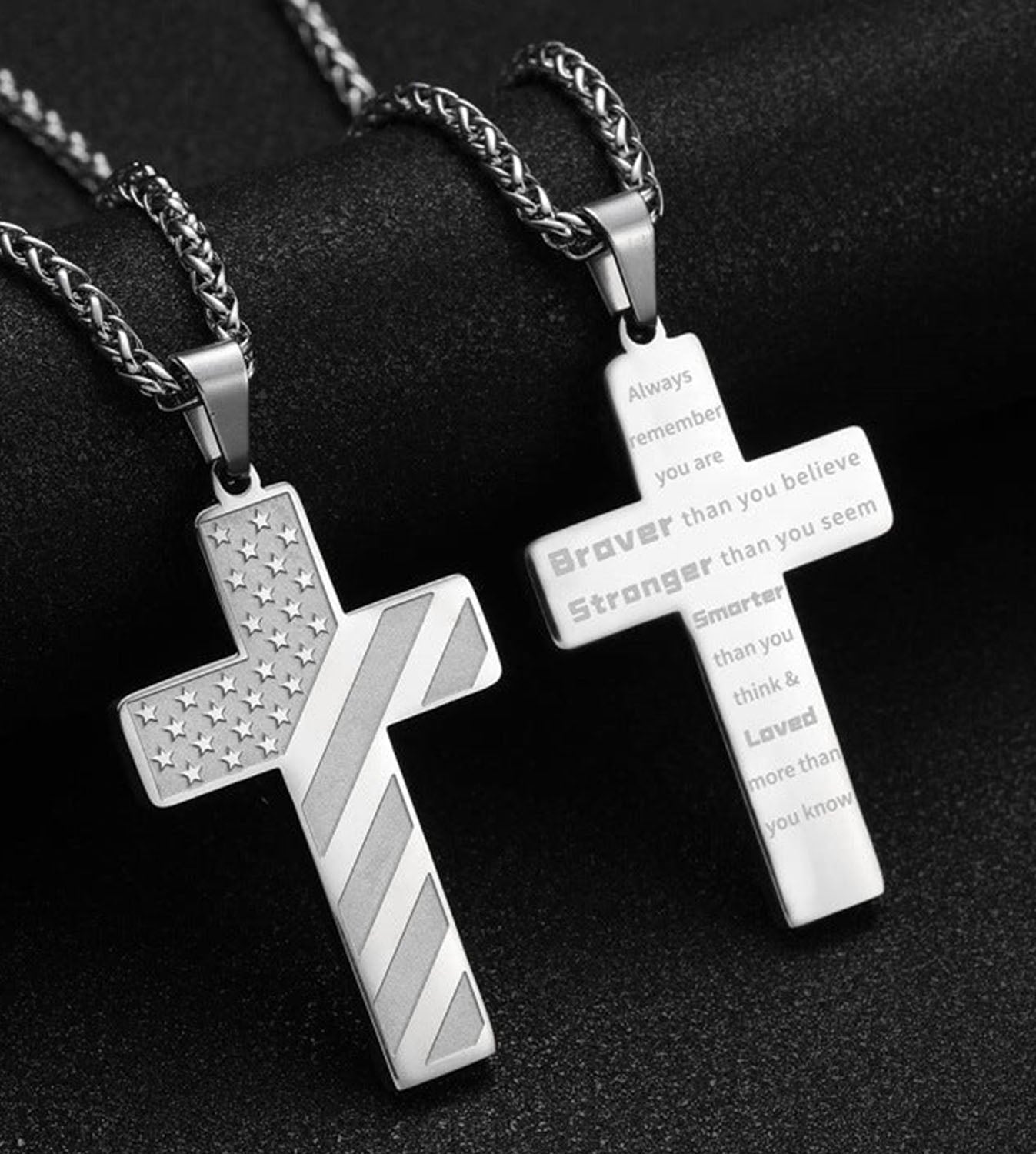Kreuz Glaube Patriotische Halskette 