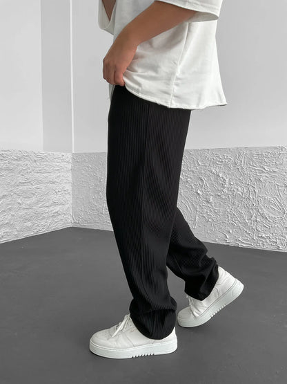 Gerippte Hose mit entspannter Passform