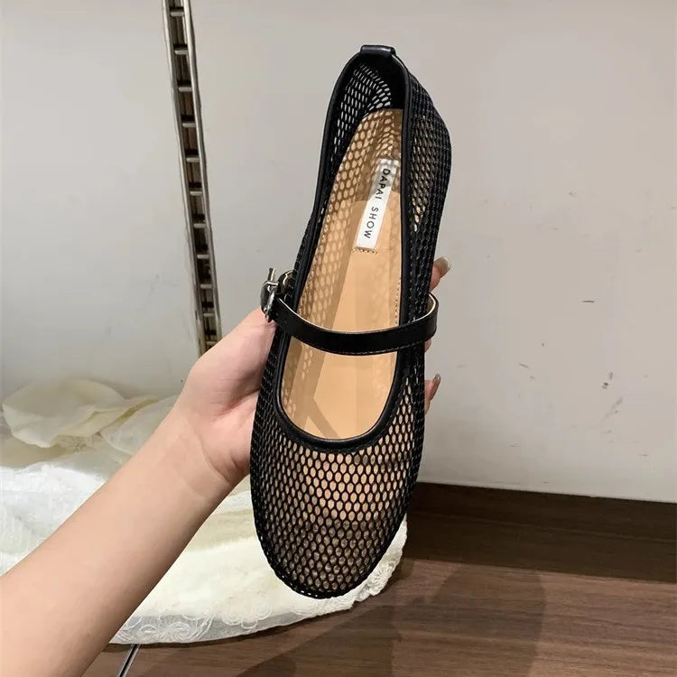 Lina | Mesh Mary Jane Ballerinas
