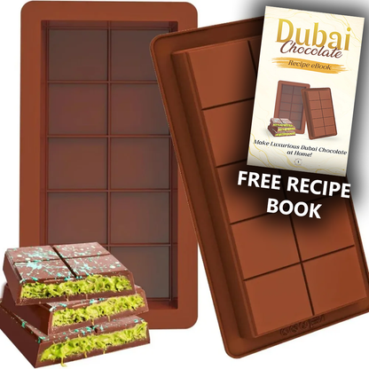 Luxuriöse Dubai-Schokoladentafelform + KOSTENLOSES REZEPTBUCH 