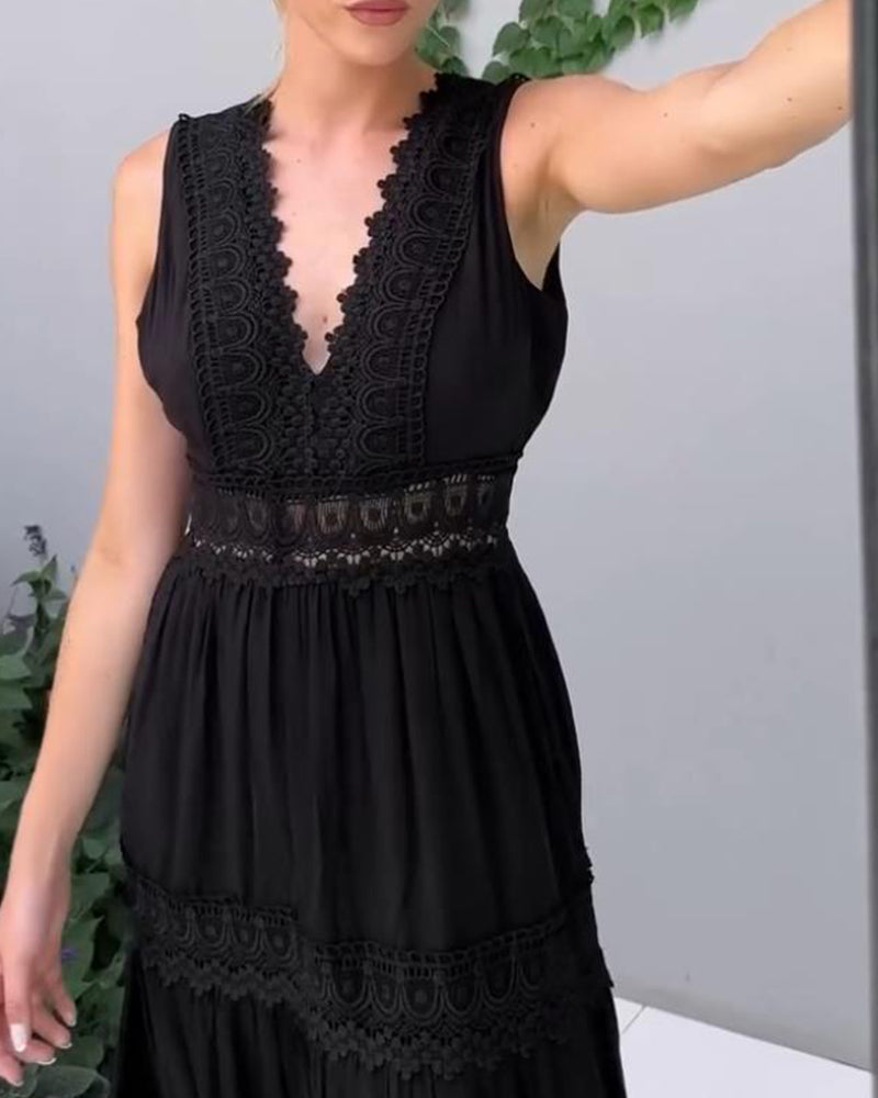 Serena Chic Lace V-Neck Dress