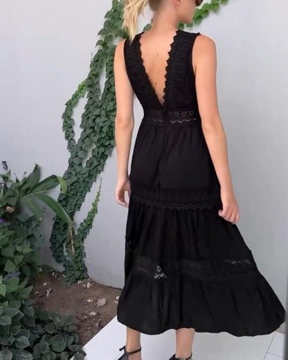 Serena Chic Lace V-Neck Dress