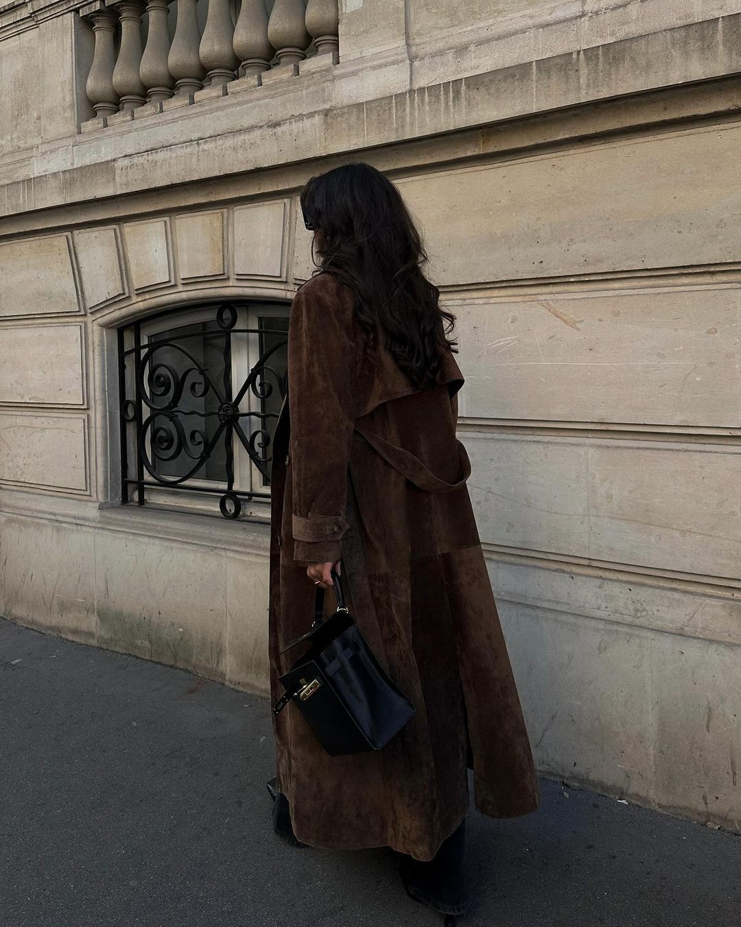 Jenna | Mocha Suede Trench Coat
