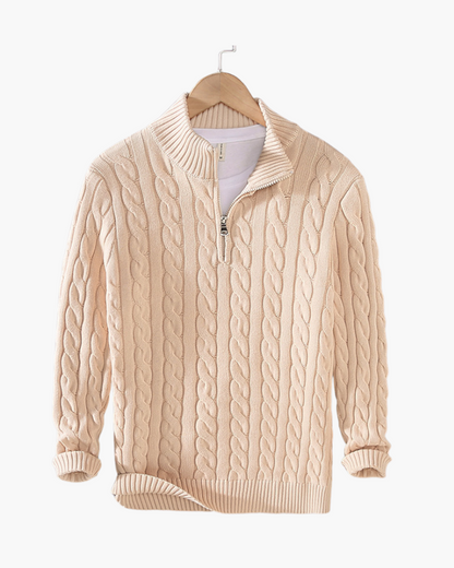 Windsor-Pullover mit halbem Reißverschluss