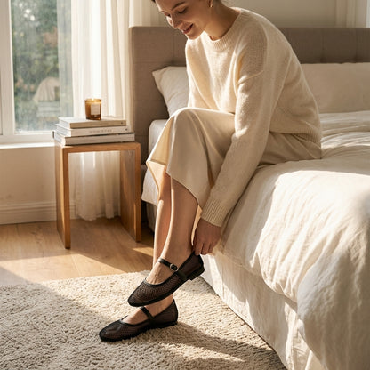Lina | Mesh Mary Jane Ballerinas