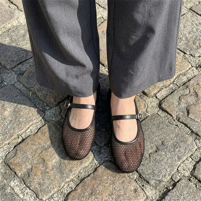 Lina | Mesh Mary Jane Ballerinas