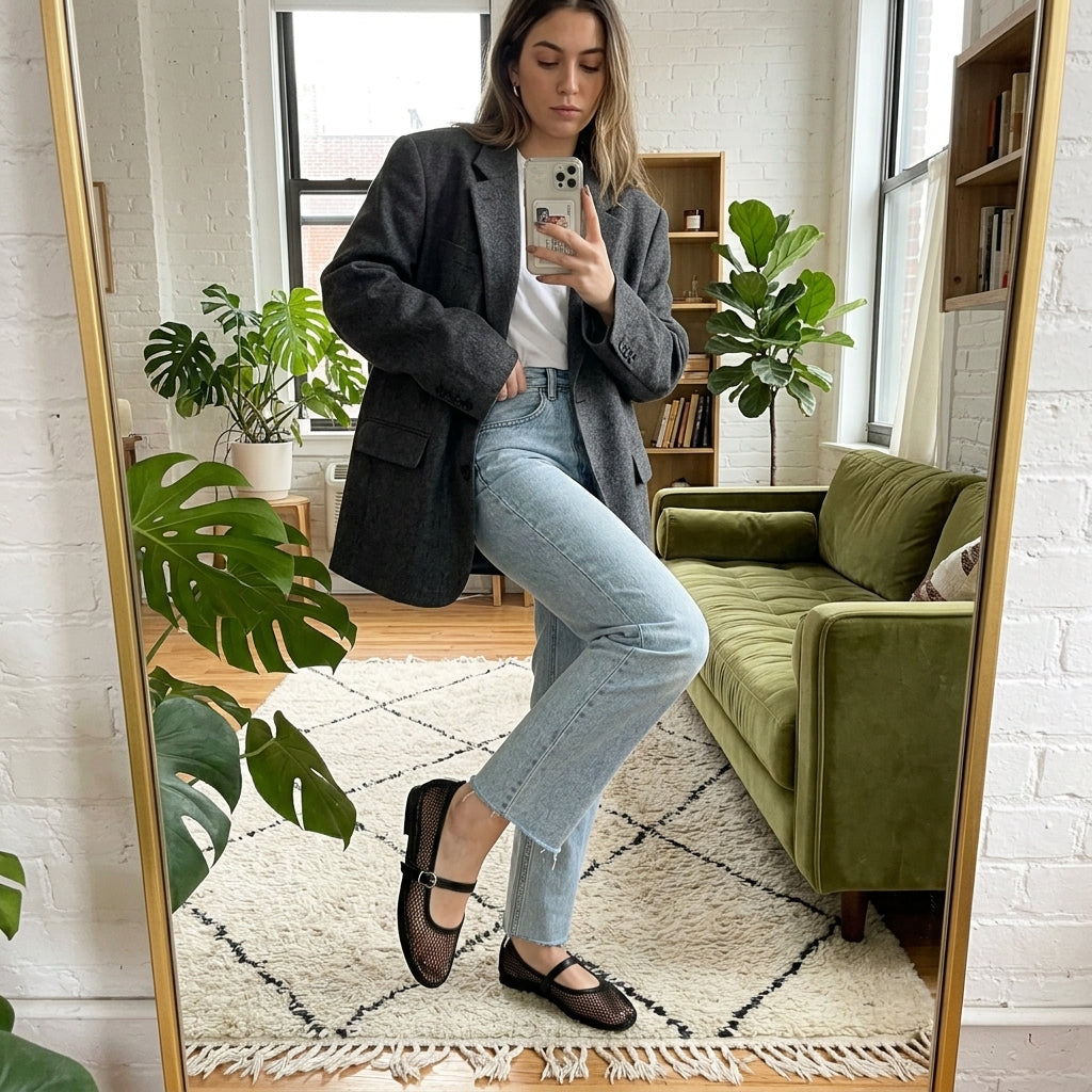 Lina | Mesh Mary Jane Ballerinas