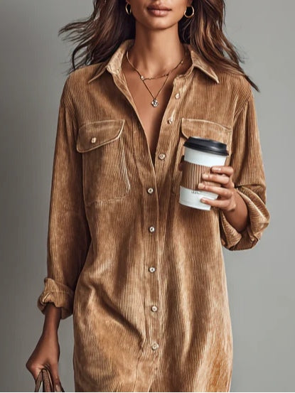 Estela | Midi Corduroy Dress