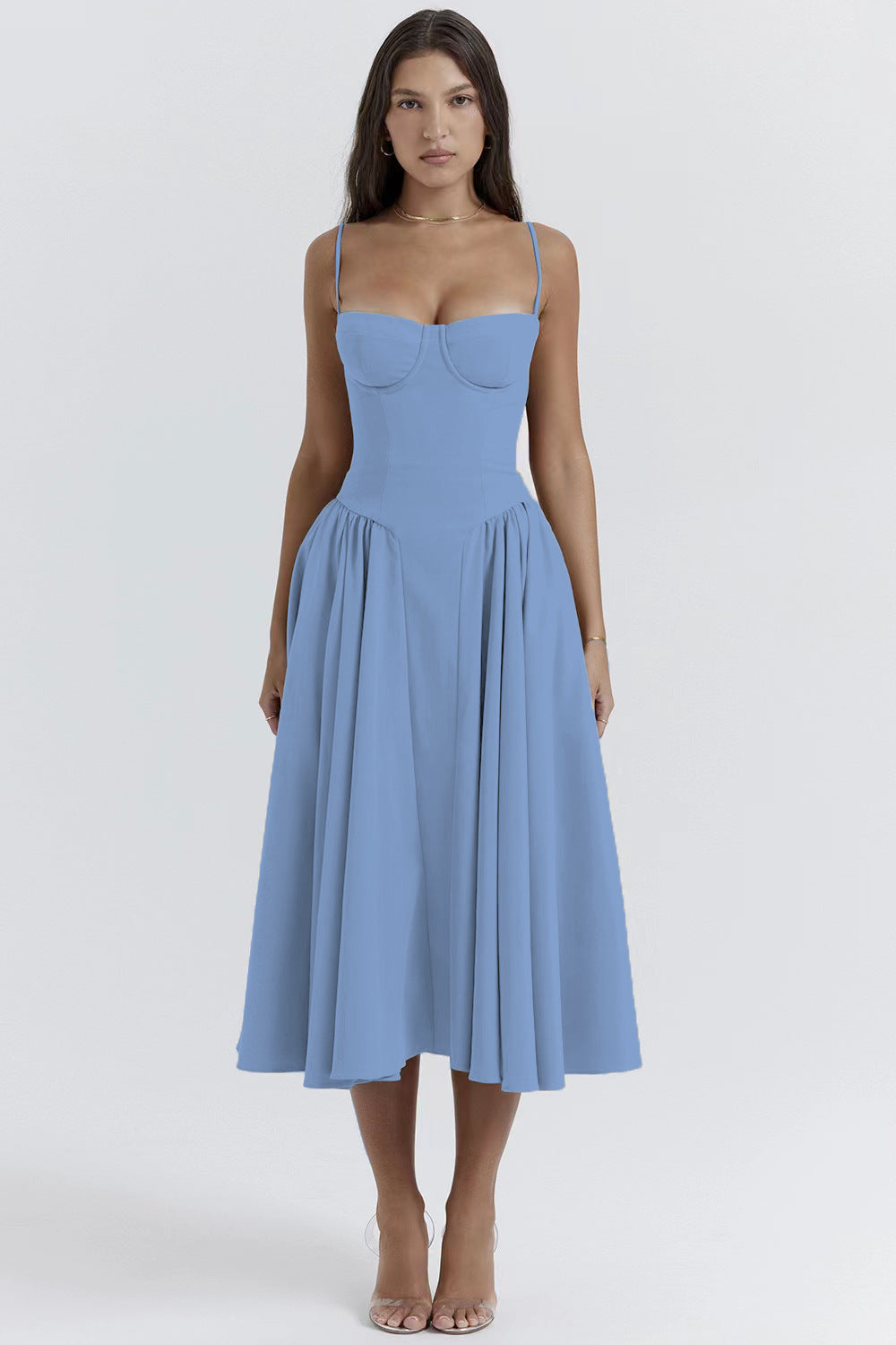 Sleeveless Corset Fit Midi Dress