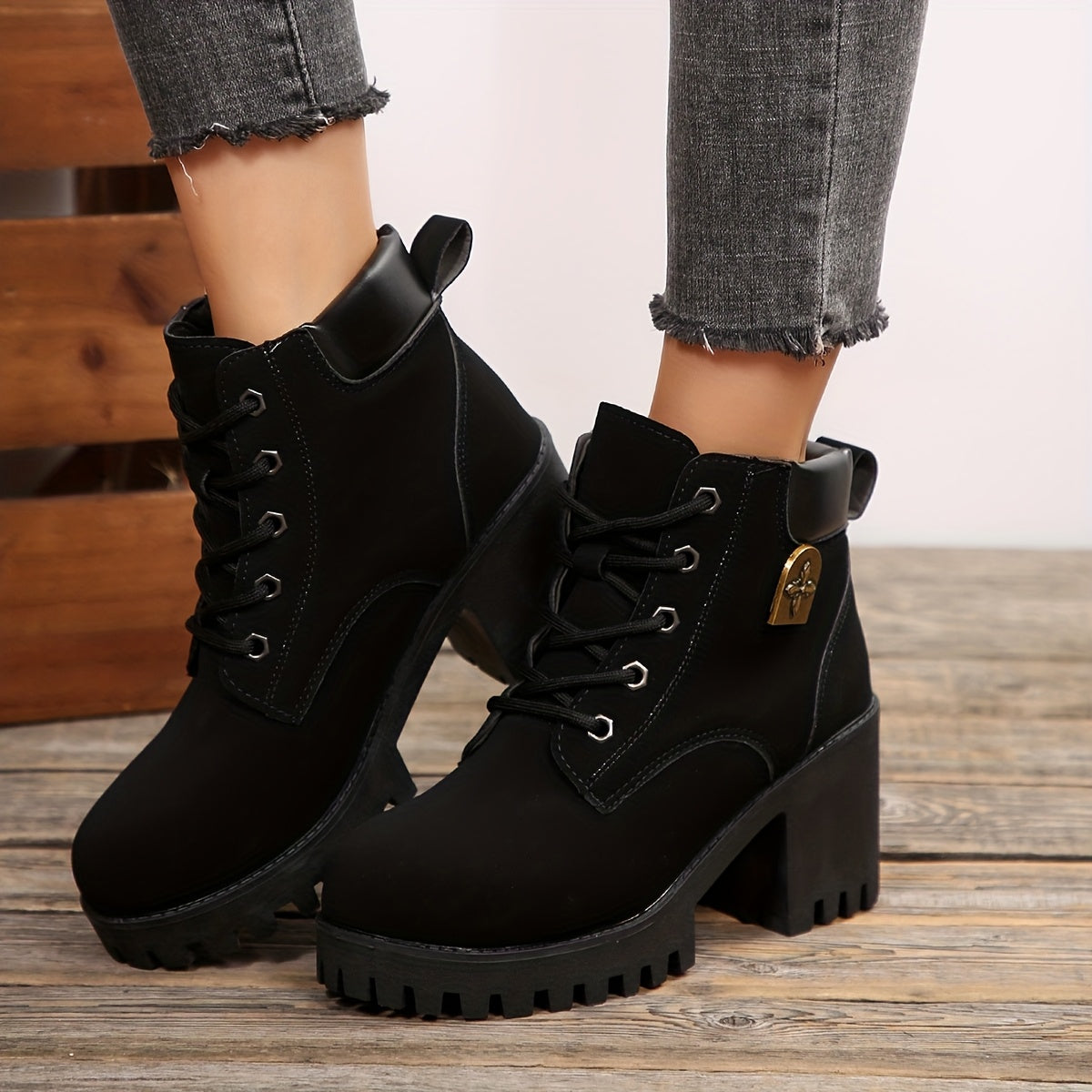 Mara | Schnürstiefeletten mit Plateauabsatz