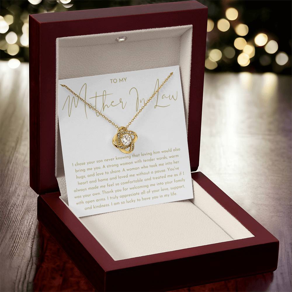 Geschenk für Schwiegermutter - Halskette mit Liebesknoten