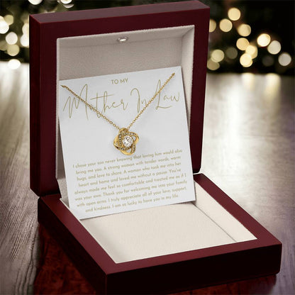 Geschenk für Schwiegermutter - Halskette mit Liebesknoten