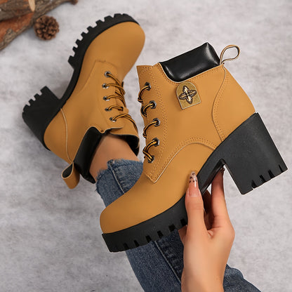 Mara | Schnürstiefeletten mit Plateauabsatz