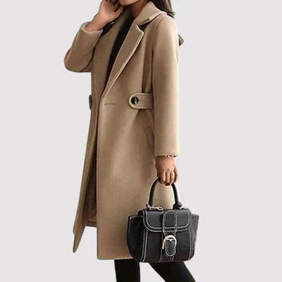 Elena | Wollmantel mit Gürtel für Zeitlose Eleganz