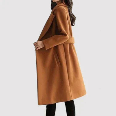 Elena | Wollmantel mit Gürtel für Zeitlose Eleganz