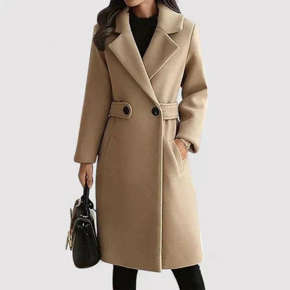 Elena | Wollmantel mit Gürtel für Zeitlose Eleganz