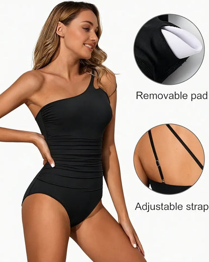 Grace One-Shoulder Sculpt Swimsuit