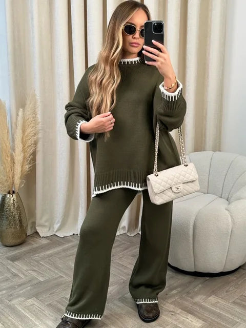 Cozy Contrast Knit Co‑Ord
