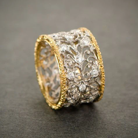 Mika - Vintage Efeu Ring mit Zirkonia 