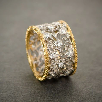 Mika - Vintage Efeu Ring mit Zirkonia 