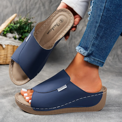 🔥Letzte Aktion 50 % Rabatt – Bequeme Damen-Lederpantoffeln mit dicker Sohle und Fußgewölbeunterstützung