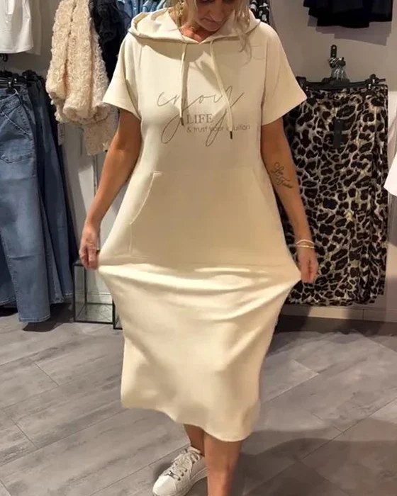 💥🔥👗[S-5XL]2025 New Summer Style Loose, Comfortable and Breathable Plus Size Sweatshirt Dress