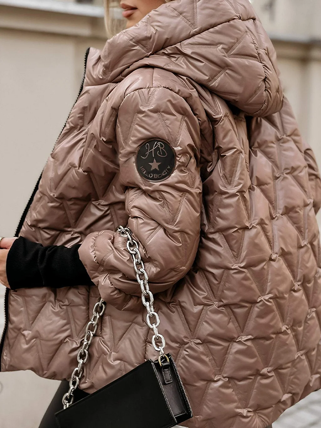 DANIELA | Damen Winterjacke aus Baumwolle mit Kapuze und langen Ärmeln