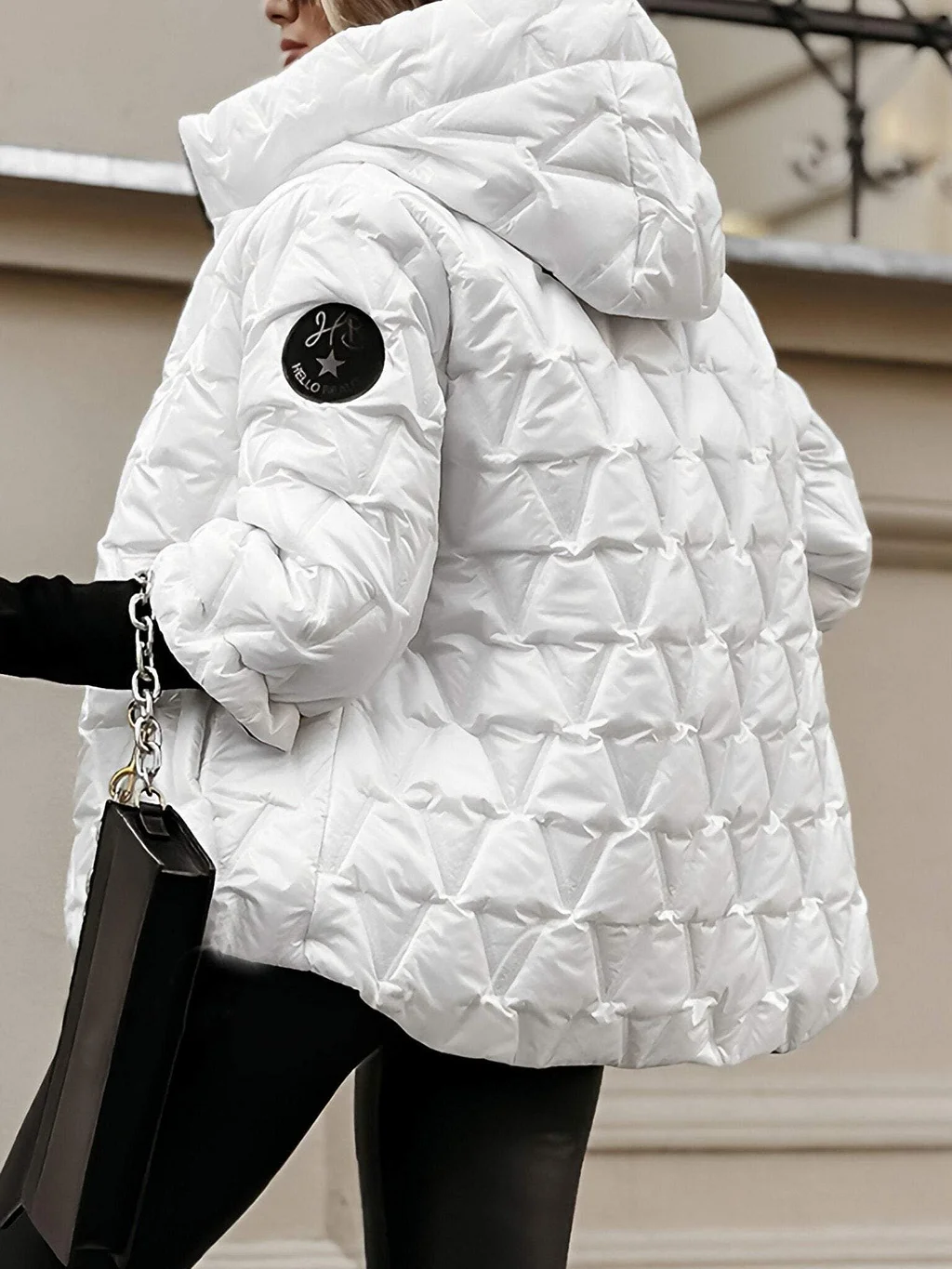 DANIELA | Damen Winterjacke aus Baumwolle mit Kapuze und langen Ärmeln