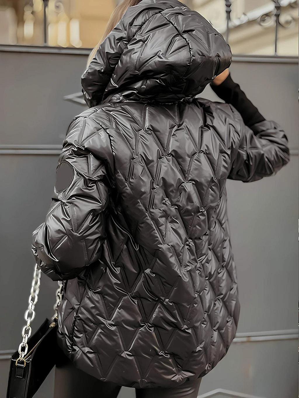 DANIELA | Damen Winterjacke aus Baumwolle mit Kapuze und langen Ärmeln