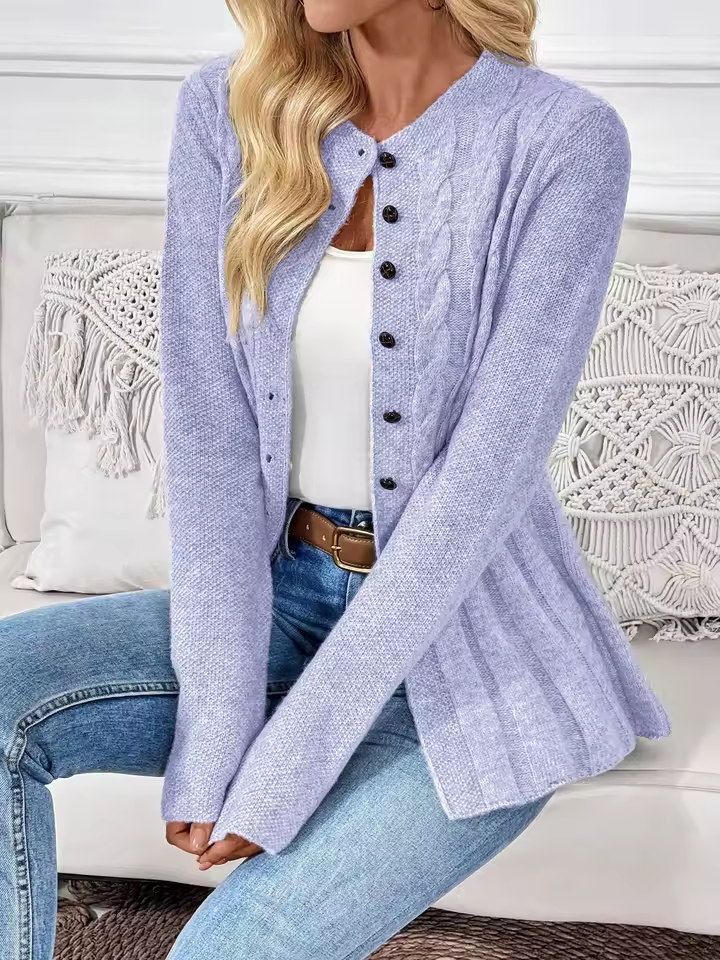 Clara | Strukturierter Strick-Cardigan mit Knöpfen