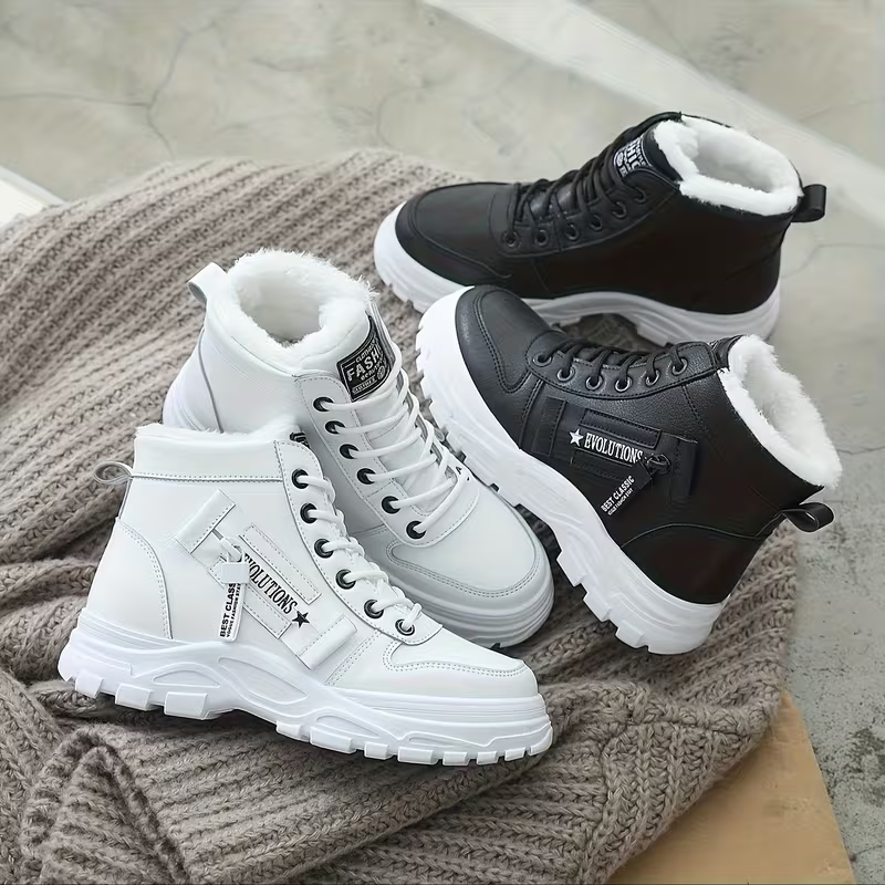LunaStep | Plattform-Ankle-Boots mit Plüschfutter