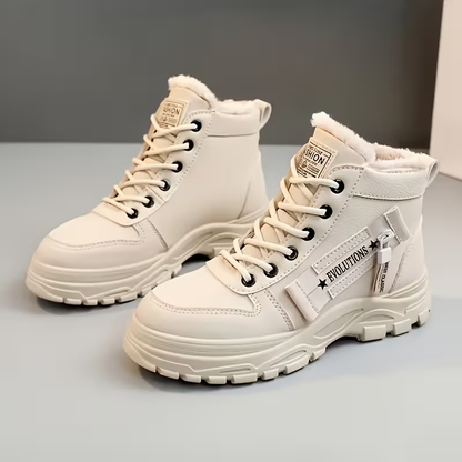 LunaStep | Plattform-Ankle-Boots mit Plüschfutter