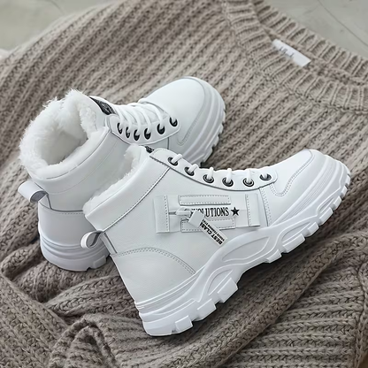 LunaStep | Plattform-Ankle-Boots mit Plüschfutter
