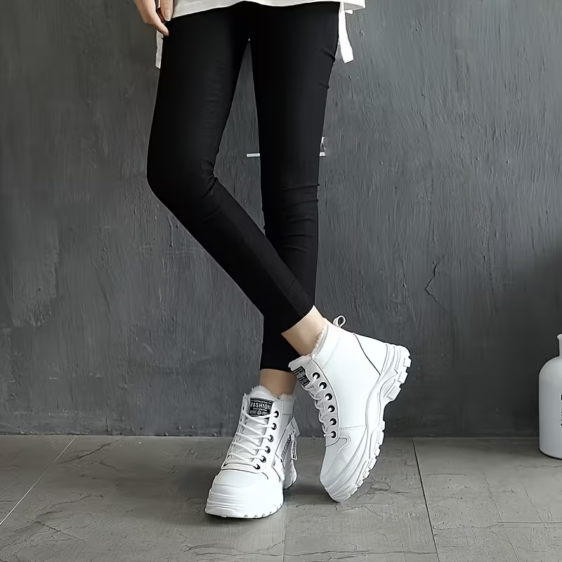 LunaStep | Plattform-Ankle-Boots mit Plüschfutter