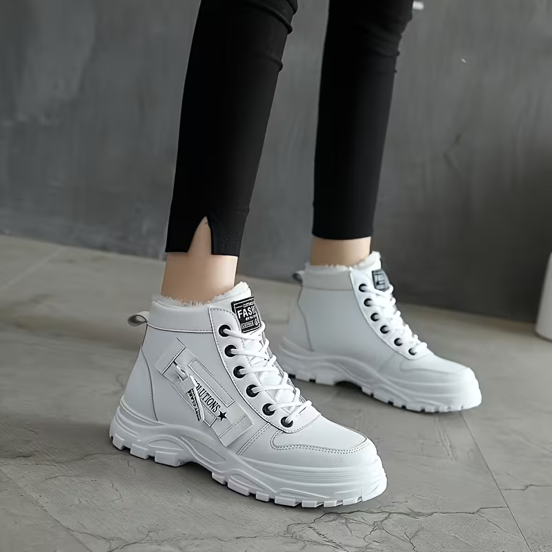 LunaStep | Plattform-Ankle-Boots mit Plüschfutter