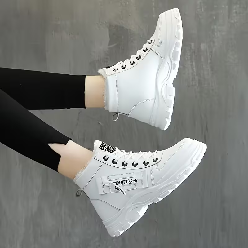 LunaStep | Plattform-Ankle-Boots mit Plüschfutter