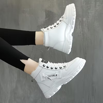 LunaStep | Plattform-Ankle-Boots mit Plüschfutter