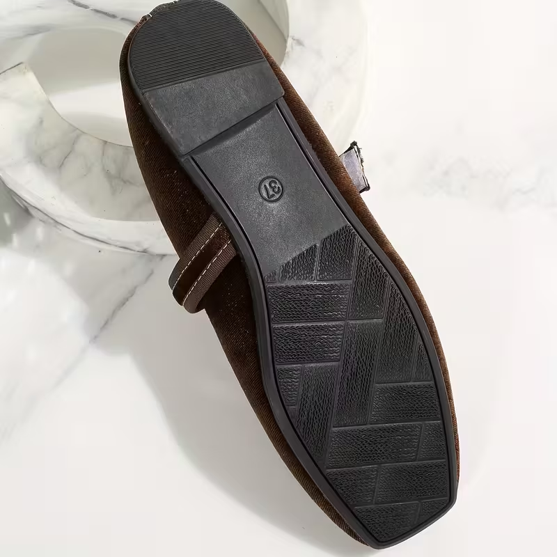 BelleRue | Vintage Mary-Jane-Ballerinas mit eckiger Kappe