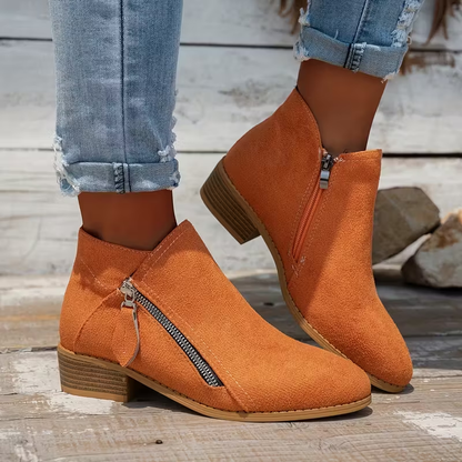 Soleva | Knöchelstiefel mit Blockabsatz und seitlichem Reißverschluss
